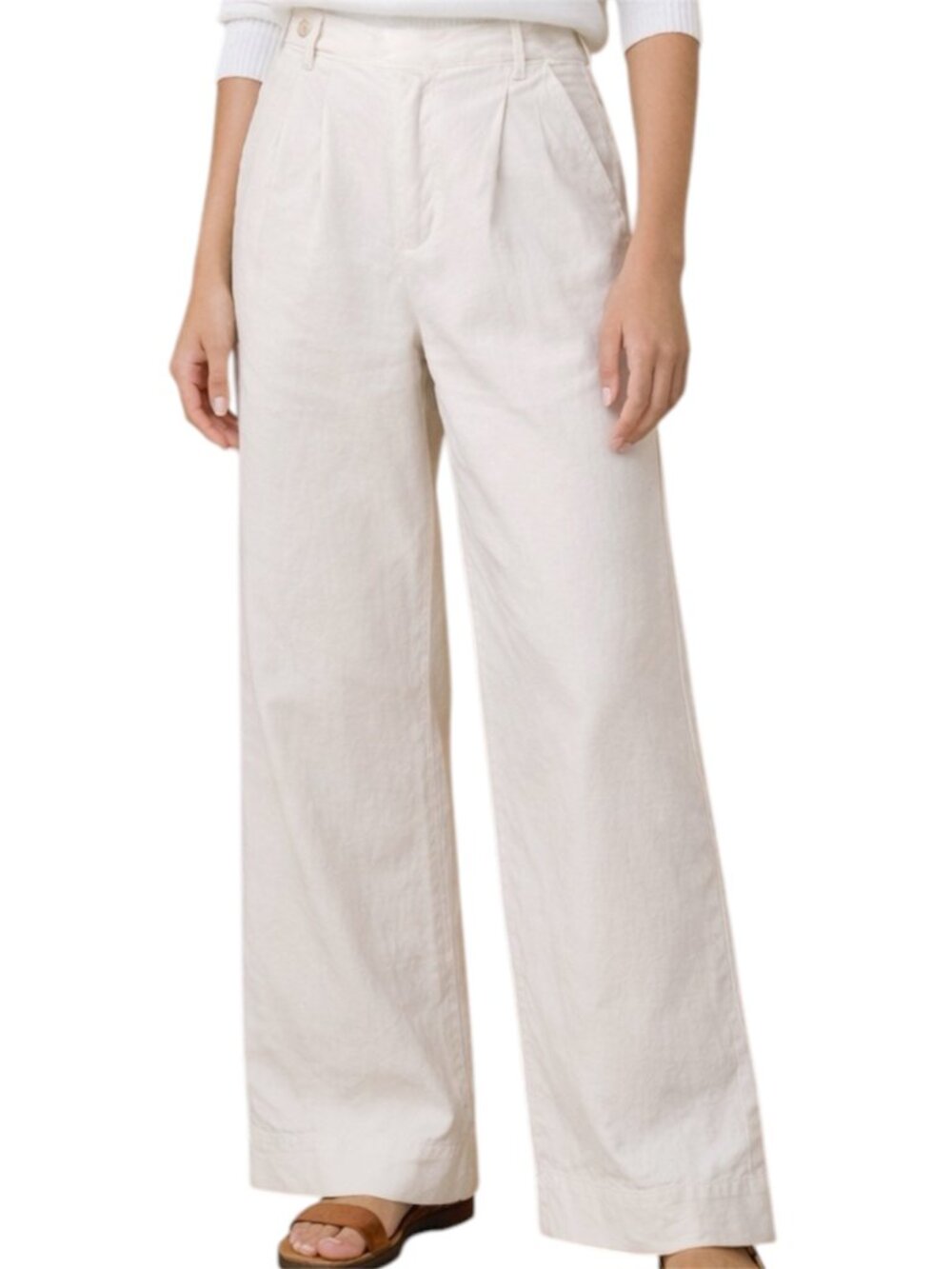 Madewell The Harlow Wide Leg Linen Pants White Size 2